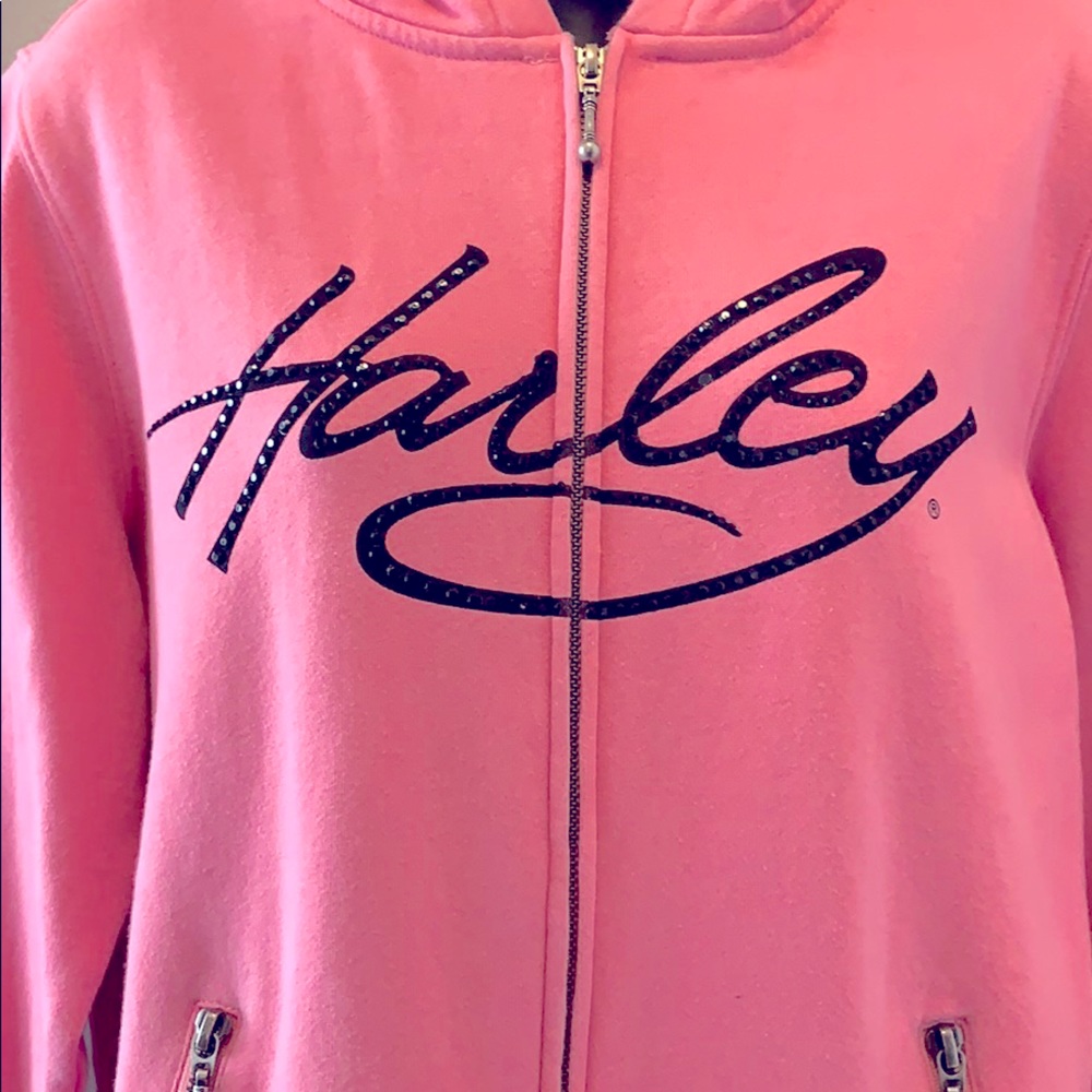 Harley pink zip up Sweatshirt